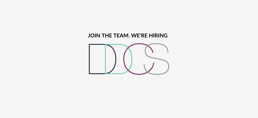 DDCS logo with words join the team and we're hiring