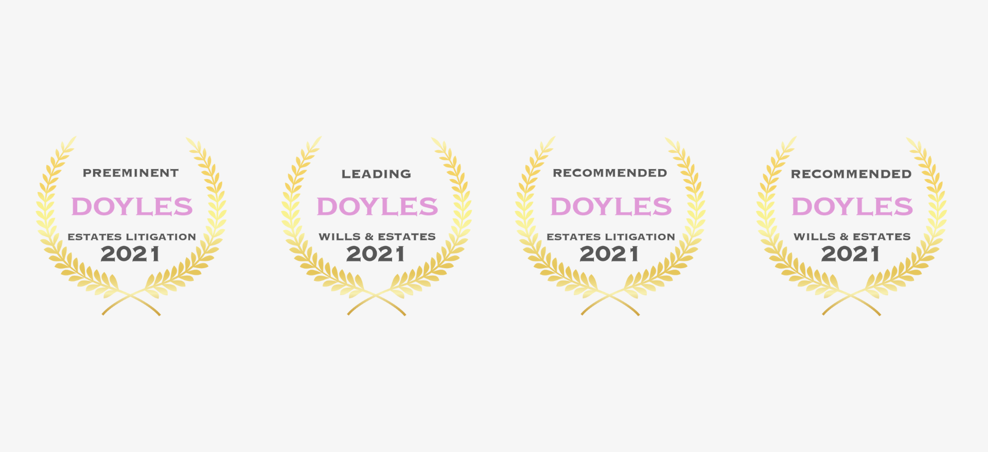 Doyle's Guide Badges from Awards for Legal Profession Canberra